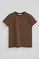T-shirt castanha escura com logo Rigby Go Gold