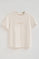 T-shirt cor crua de manga curta e corte boxy com logo de brilhantes Polo Club