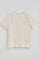 T-shirt cor crua de corte reto e emblema personalizado Polo Club