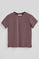T-shirt rosa taupe de corte reto e emblema personalizado Polo Club