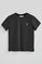 T-shirt cinzenta escura de corte reto e emblema personalizado Polo Club