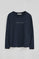 T-shirt azul marinho de manga comprida com brilhantes Polo Club
