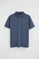 Polo azul denim de manga corta con logo bordado Rigby Go