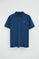 Polo azul índigo de manga corta con logo bordado Rigby Go