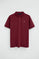 Maroon short-sleeve polo shirt with Rigby Go embroidered logo