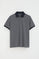 Striped polo shirt in navy blue and nude with Rigby Go embroidered logo