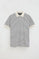 Striped polo shirt in nude and navy blue with Rigby Go embroidered logo