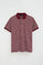Striped polo shirt in maroon and nude with Rigby Go embroidered logo