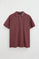 Wine-pink garment-dyed polo shirt with Rigby Go embroidered logo