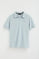 Polo azul claro de algodón con microestructura y bordado Rigby Go