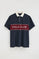 Rugby-Poloshirt marineblau mit Polo Club Stickerei