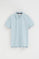 Lichtblauwe polo met regular fit en geborduurd Rigby Go-logo