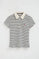 Polo de rayas color crudo y azul marino de corte slim con bordado Rigby Go