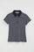 Polo de rayas azul marino y rosa claro de corte slim con bordado Rigby Go