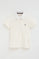 Polo de rayas blanco y amarillo pastel de corte slim con bordado Rigby Go