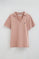 Polo cotolino rosa palo de cuello sin botones con bordado Rigby Go