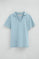 Polo cotolino azul claro de cuello sin botones con bordado Rigby Go