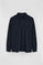 Polo bleu marine à manches longues, coupe regular, avec broderie Rigby Go