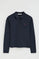 Langärmliges Poloshirt marineblau im Slim Fit mit Rigby Go Stickerei