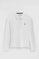 Polo blanco de manga larga de corte slim y bordado Rigby Go