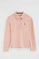 Polo rosa palo de manga larga de corte slim y bordado Rigby Go