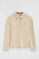 Polo beige de manga larga de corte slim y bordado Rigby Go