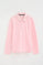 Langärmliges Poloshirt rosa im Regular Fit mit Rigby Go Stickerei