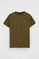 Camiseta caqui oscuro de manga corta y bordado Rigby Go
