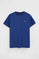Camiseta azul royal de manga corta y bordado Rigby Go