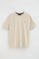 Kurzärmliges T-Shirt beige mit lockerer Passform und Rigby Go Logo