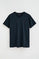 Camiseta azul marino de cuello pico con logo Rigby Go