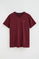 Camiseta granate de cuello pico con logo Rigby Go