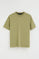 Camiseta verde hoja de corte holgado y cuello redondo con logo Rigby Go