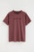 Camiseta rosa vino de manga corta con bordado Established 2012 Polo Club