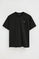 Camiseta negra de corte holgado con parche Polo Club