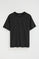 Camiseta negra de corte relajado con logo engomado Polo Club