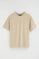 Camiseta beige de corte relajado con logo engomado Polo Club