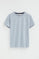 T-shirt azul clara de manga curta e decote redondo com bordado Rigby Go