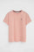 Maglietta rosa pallido a maniche corte e a girocollo con ricamo Rigby Go