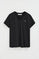 Camiseta negra de manga corta y cuello pico con bordado Rigby Go