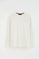 Camiseta de rayas color crudo y beige de manga larga con bordado Rigby Go