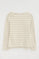 T-Shirt cremefarben und hellbraun gestreift mit Bootsausschnitt und Polo Club Patch