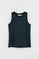 Camiseta sin mangas azul marino de corte slim con bordado Rigby Go