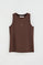 Camiseta sin mangas color chocolate de corte slim con bordado Rigby Go