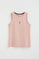 Camiseta sin mangas rosa palo de corte slim con bordado Rigby Go