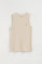 Camiseta sin mangas beige de canalé con corte slim y bordado Rigby Go