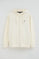 Sweatshirt cor crua com capuz e fecho de correr com logo bordado Rigby Go