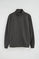 Sudadera gris oscuro de cuello alto con cremallera completa y bordado Rigby Go