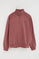 Sudadera rosa vino con cuello cremallera y bordado Rigby Go