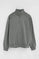 Sudadera color asfalto con cuello cremallera y bordado Rigby Go